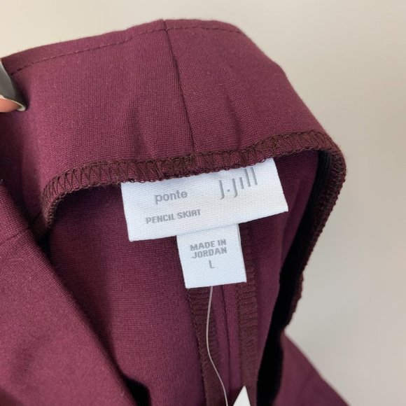 J. Jill Ponte Knit Pencil Skirt - Burgundy, Large - NEW - Picture 4 of 7